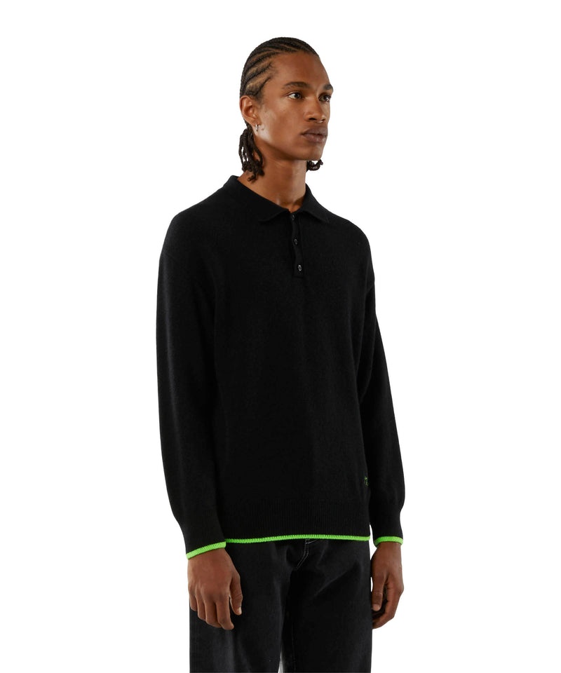 Black MSGM Polo-neck Jumper In Virgin Wool | USA_MSGM67420