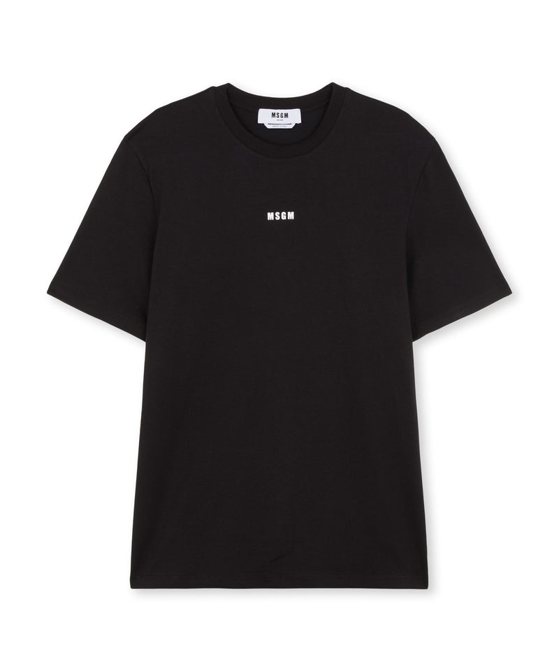 Black MSGM Round Neck Cotton Micro Logo | USA_MSGM49662