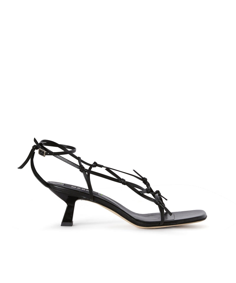 Black MSGM Sandal With Leather Woven Straps | USA_MSGM81519