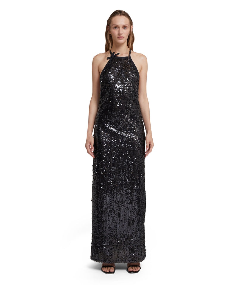 Black MSGM Sleeveless Long With Sequins | USA_MSGM49698