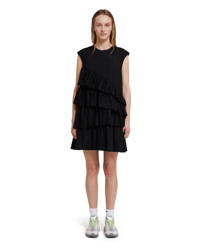 Black MSGM Sleeveless Poplin With Ruffles | USA_MSGM50839