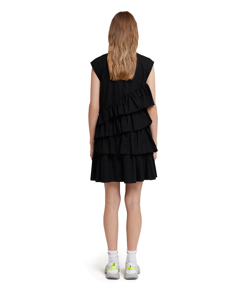 Black MSGM Sleeveless Poplin With Ruffles | USA_MSGM50839