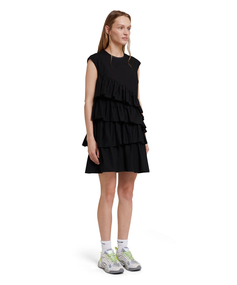 Black MSGM Sleeveless Poplin With Ruffles | USA_MSGM50839