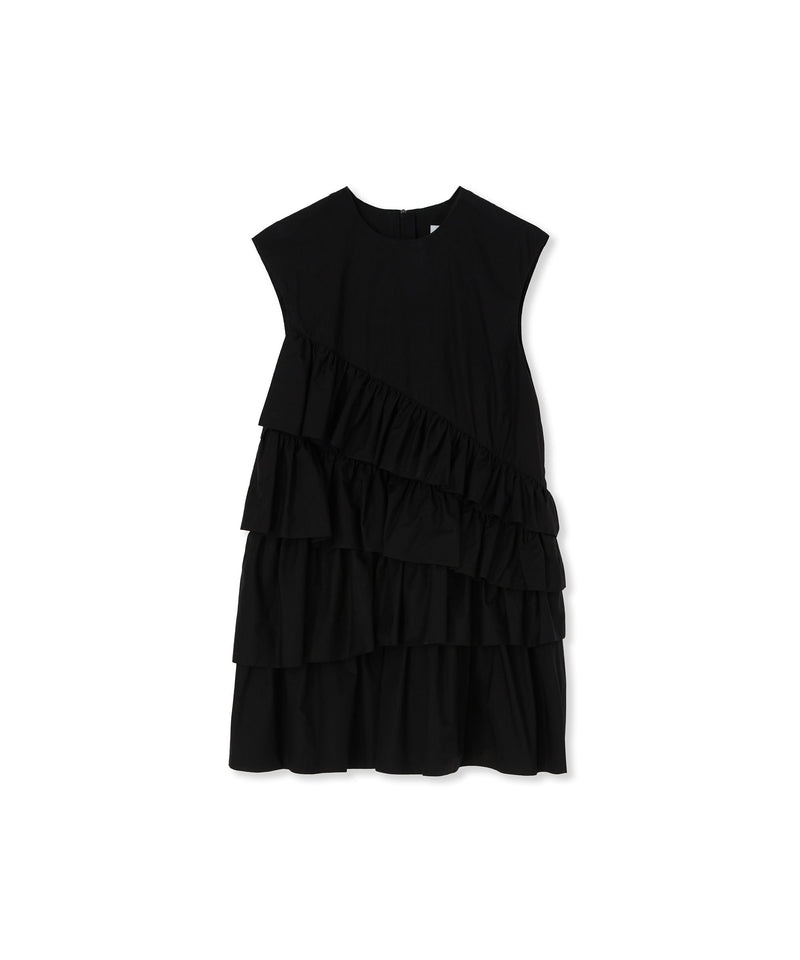 Black MSGM Sleeveless Poplin With Ruffles | USA_MSGM50839