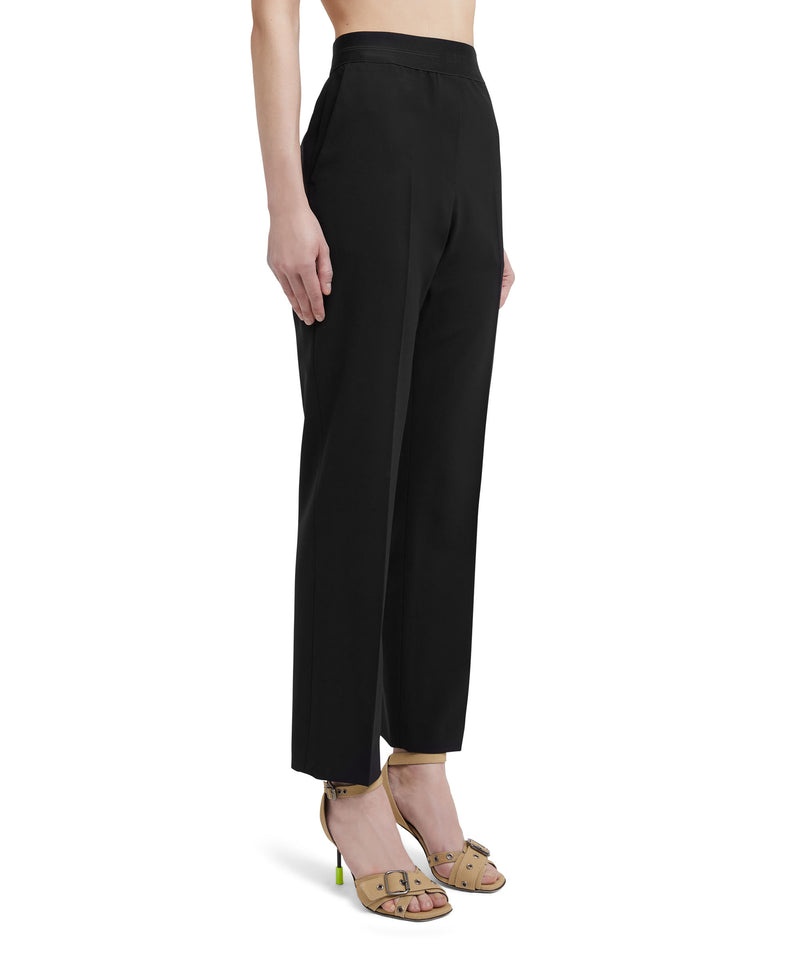 Black MSGM Slim-fit Pants With Logoed Elastic Waistband | USA_MSGM36724