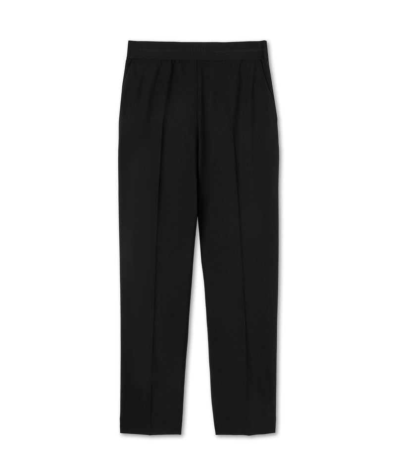 Black MSGM Slim-fit Pants With Logoed Elastic Waistband | USA_MSGM36724