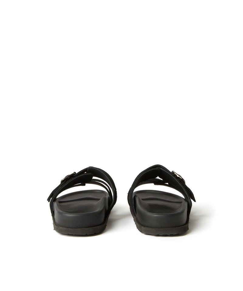 Black MSGM Slipper With Buckle And Eyelets | USA_MSGM46427