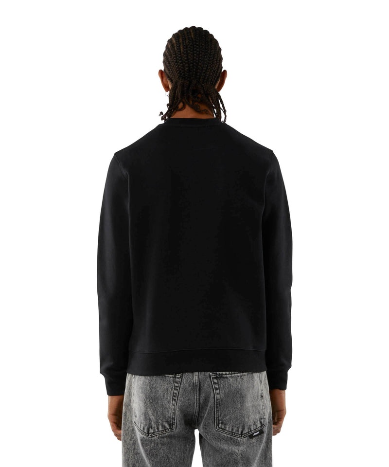 Black MSGM Solid Colour Cotton Sweatshirt With A Box Logo | USA_MSGM40343