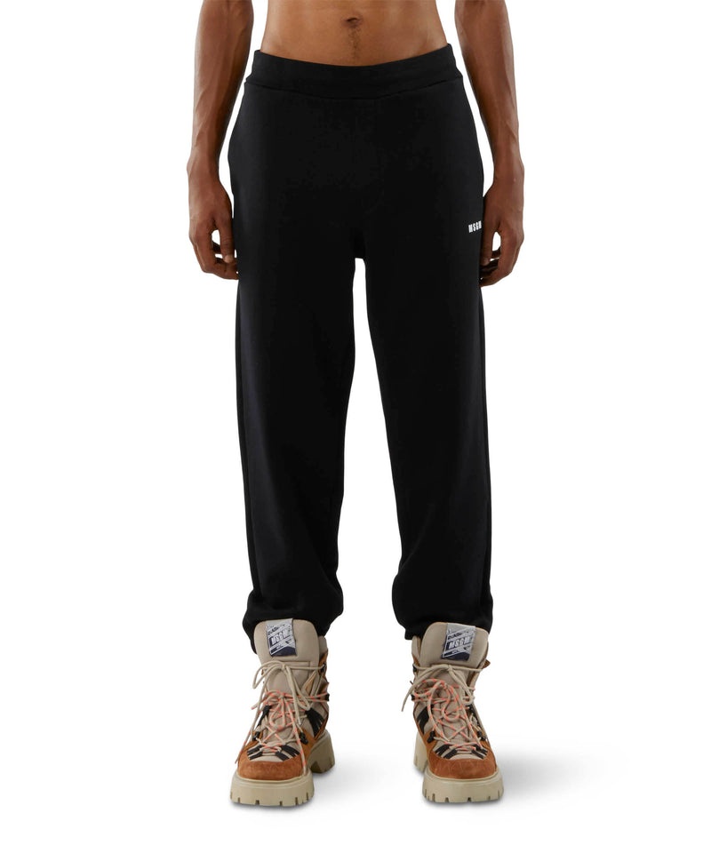 Black MSGM Solid Colour Cotton Track Pants | USA_MSGM40041