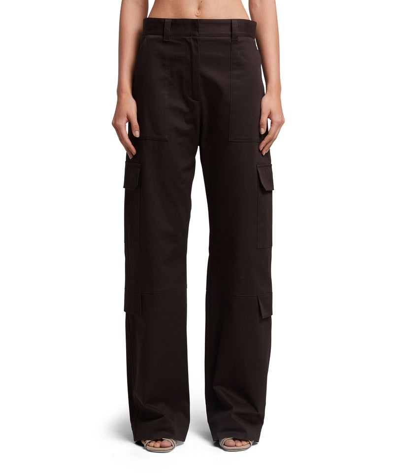 Black MSGM Stretch Cotton Gabardine Cargo Pants | USA_MSGM81676