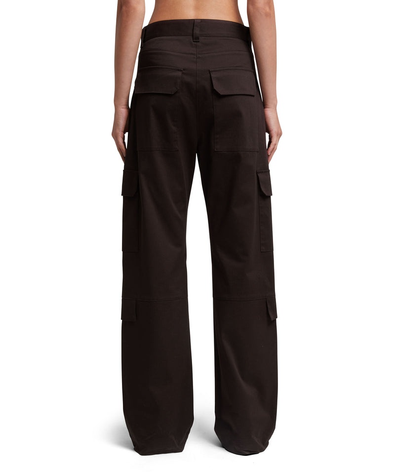 Black MSGM Stretch Cotton Gabardine Cargo Pants | USA_MSGM81676