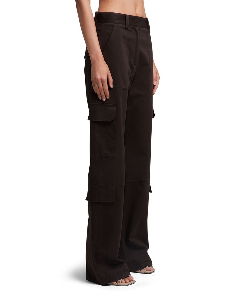 Black MSGM Stretch Cotton Gabardine Cargo Pants | USA_MSGM81676