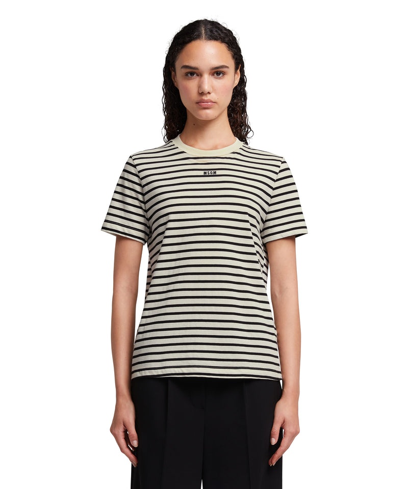 Black MSGM Striped Jersey Embroidered Logo | USA_MSGM51395