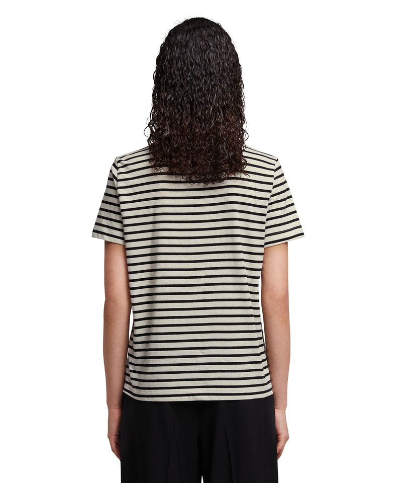 Black MSGM Striped Jersey Embroidered Logo | USA_MSGM51395