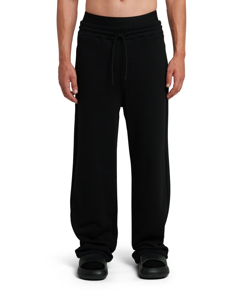 Black MSGM Sweat Pants With Double Elastic Waistband Logo | USA_MSGM62455