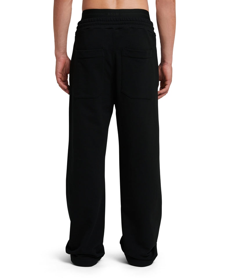 Black MSGM Sweat Pants With Double Elastic Waistband Logo | USA_MSGM62455