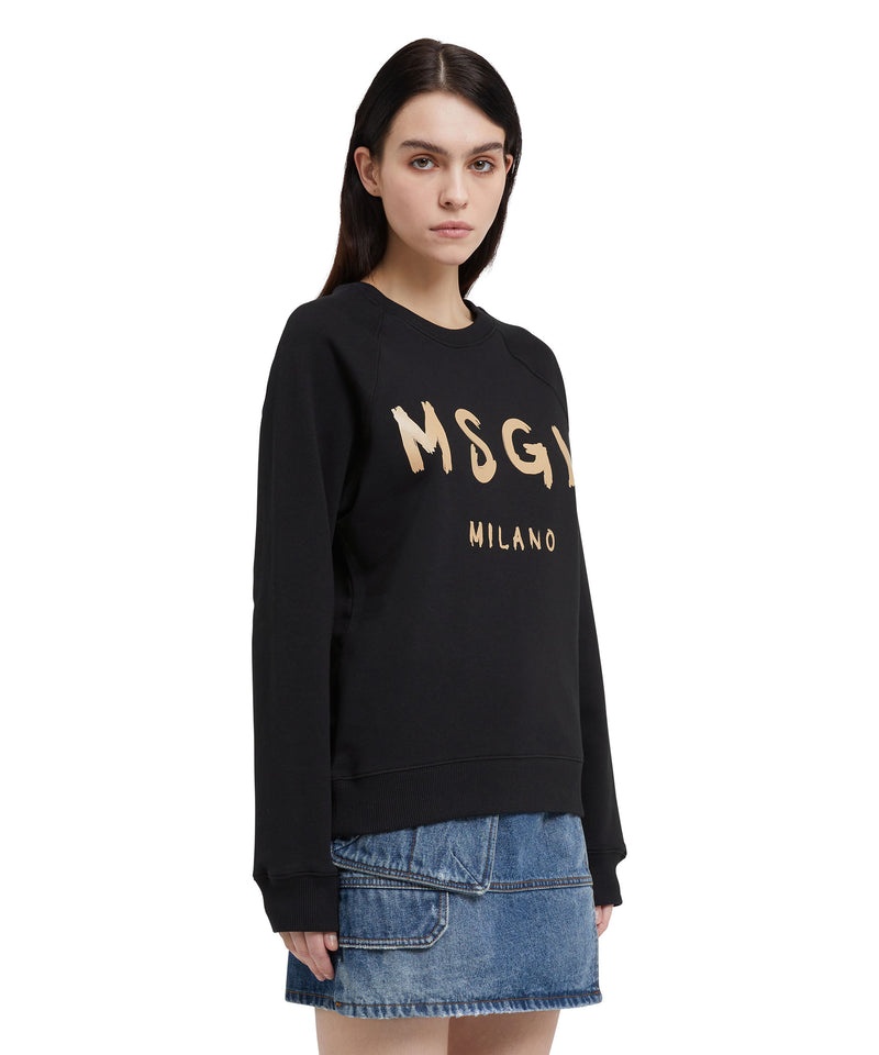 Black MSGM Sweatshirt With Box Logo | USA_MSGM38739