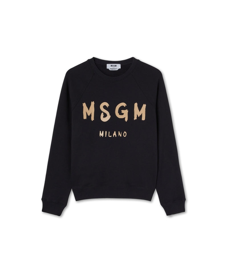 Black MSGM Sweatshirt With Box Logo | USA_MSGM38739