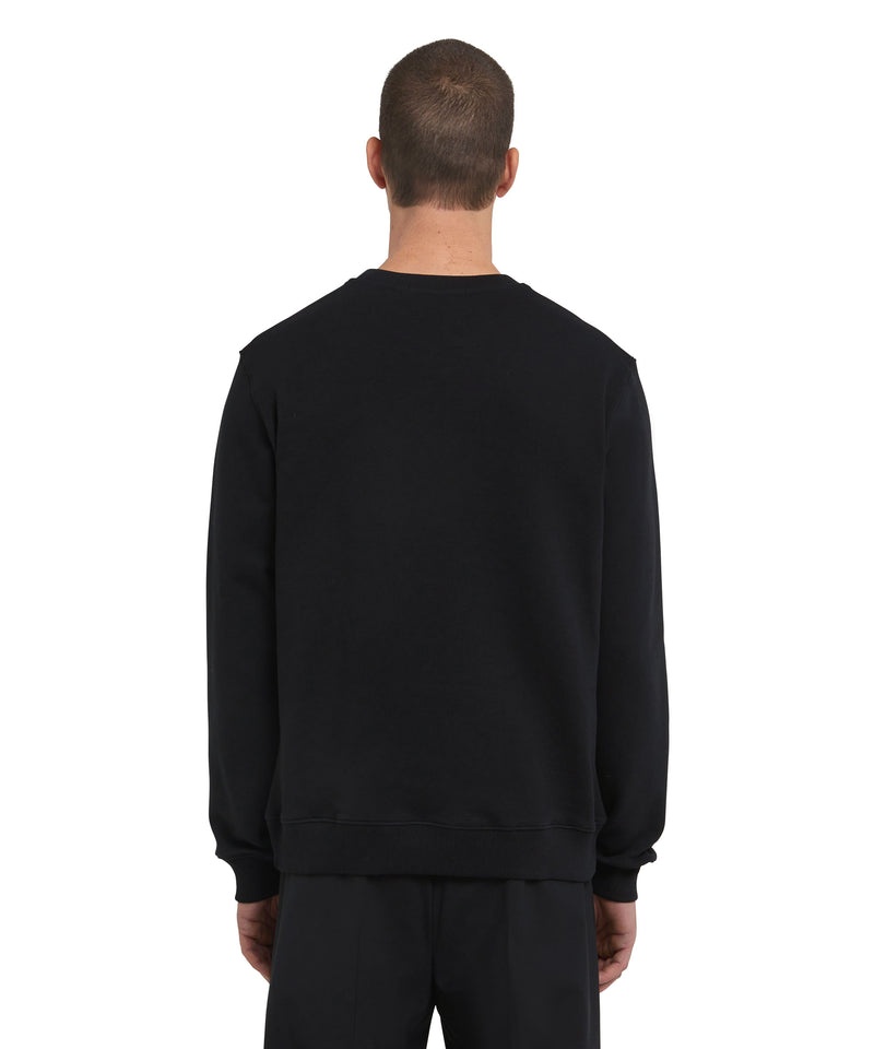 Black MSGM Sweatshirt With Brushstroke Logo | USA_MSGM82809