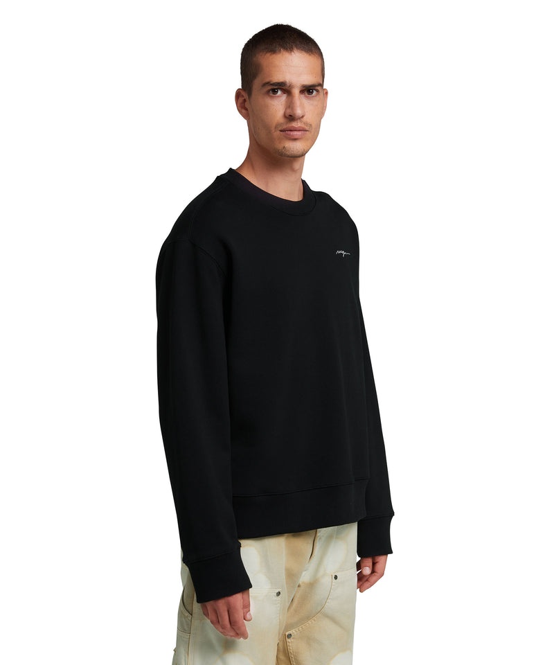 Black MSGM Sweatshirt With Embroidered Logo | USA_MSGM12125