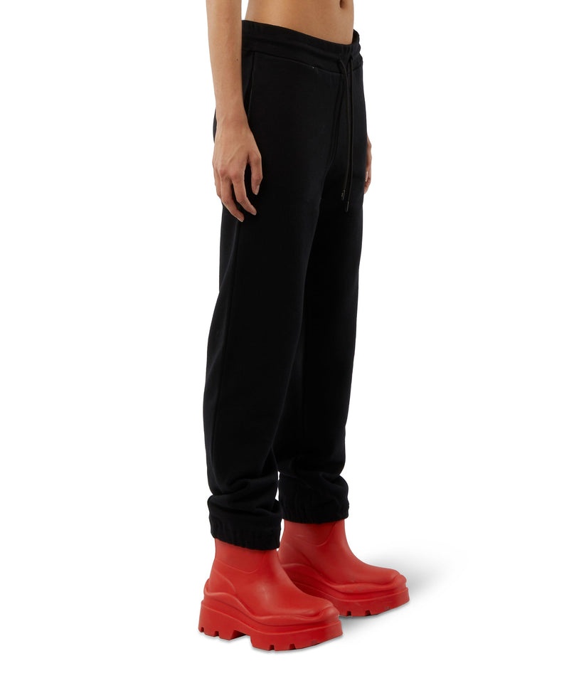 Black MSGM Track Pants With High Waist And Drawstring | USA_MSGM12729