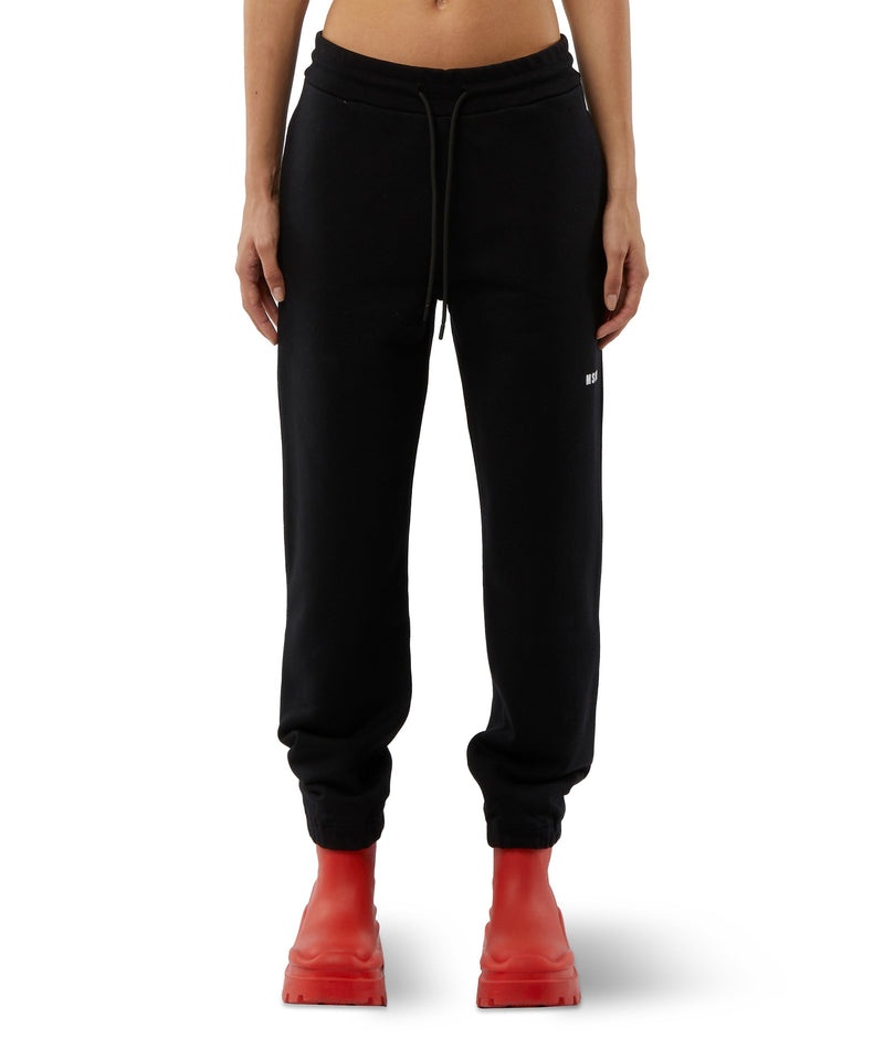 Black MSGM Track Pants With High Waist And Drawstring | USA_MSGM12729