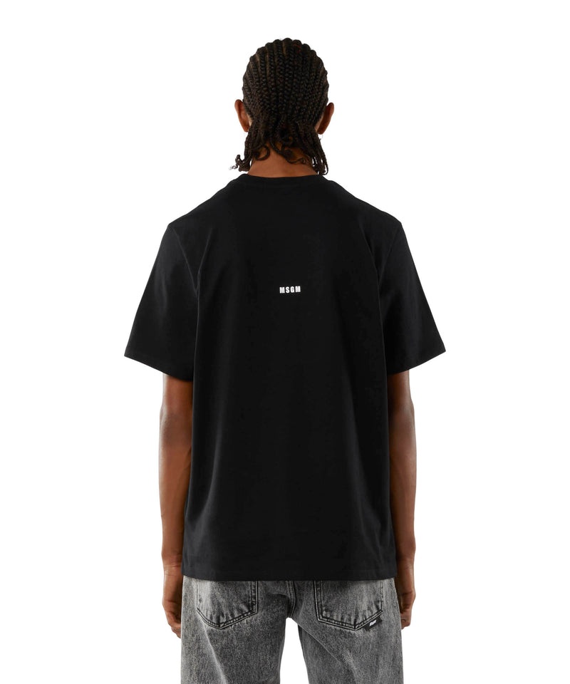 Black MSGM T-shirt Quote Never Look Back ItS All Ahead | USA_MSGM20956