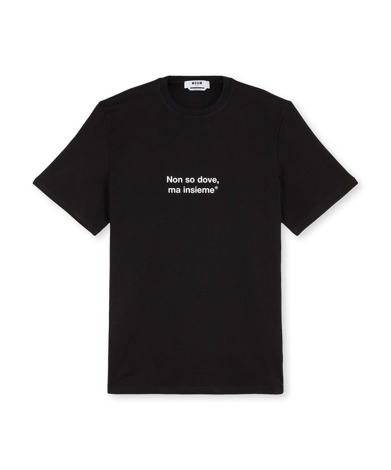 Black MSGM T-shirt Quote Non So Dove, Ma Insieme | USA_MSGM42254