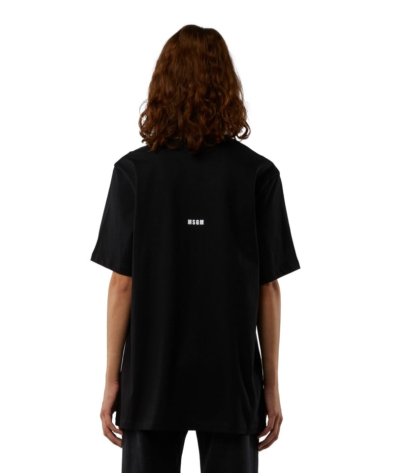 Black MSGM T-shirt Quote Pensavo Fosse Amore Invece Era Milano | USA_MSGM78750