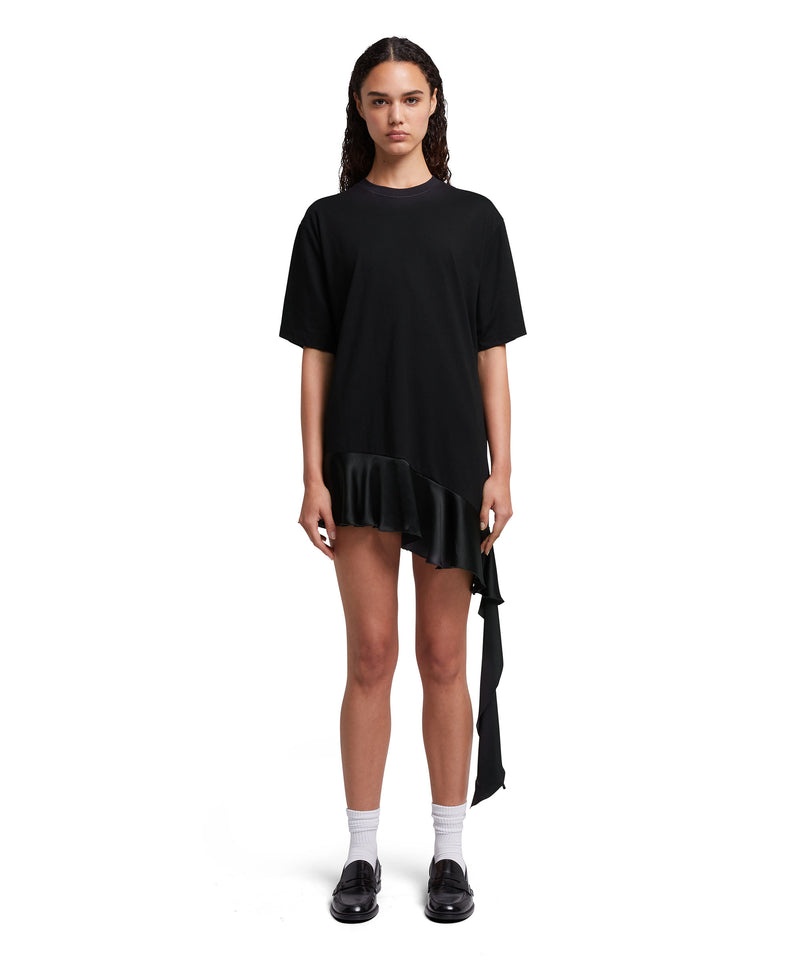 Black MSGM T-shirt With Satin Insert | USA_MSGM45736