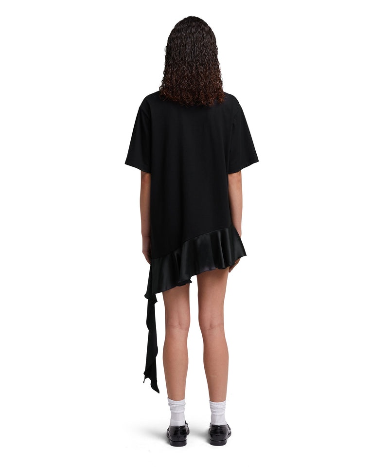 Black MSGM T-shirt With Satin Insert | USA_MSGM45736