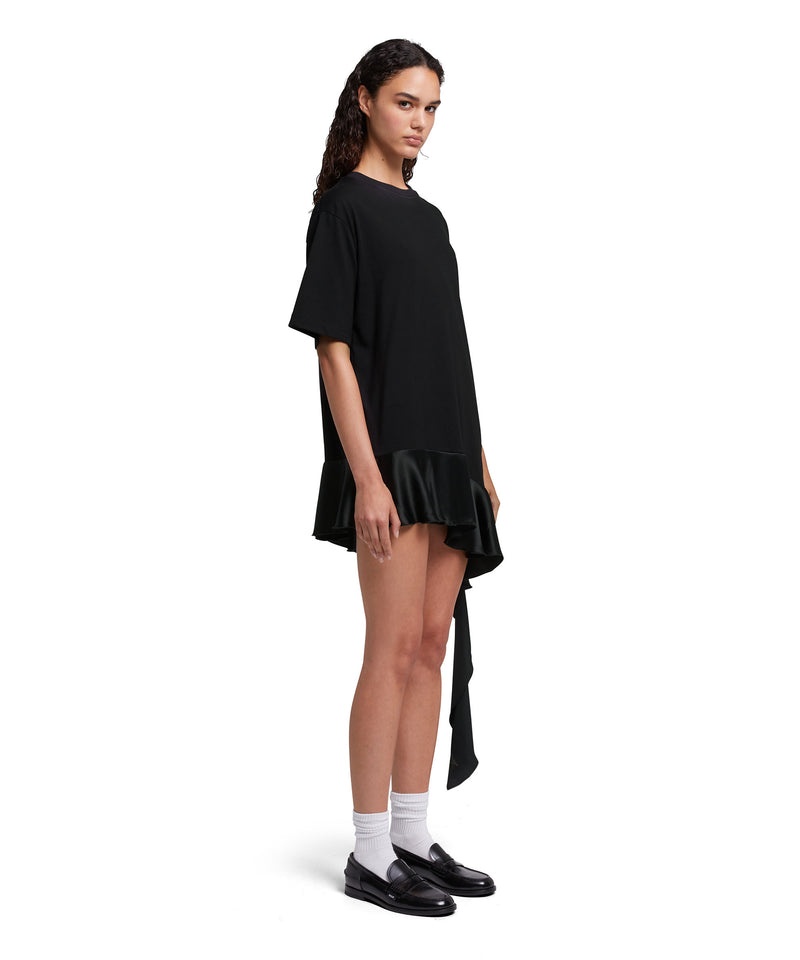 Black MSGM T-shirt With Satin Insert | USA_MSGM45736