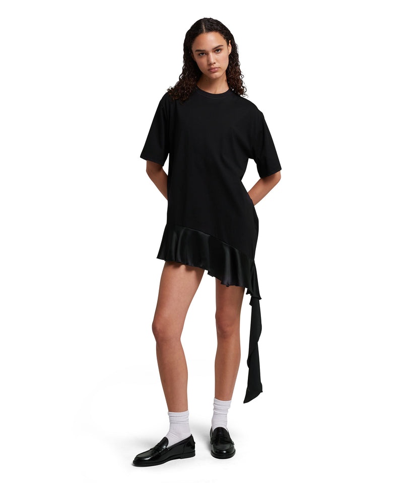 Black MSGM T-shirt With Satin Insert | USA_MSGM45736