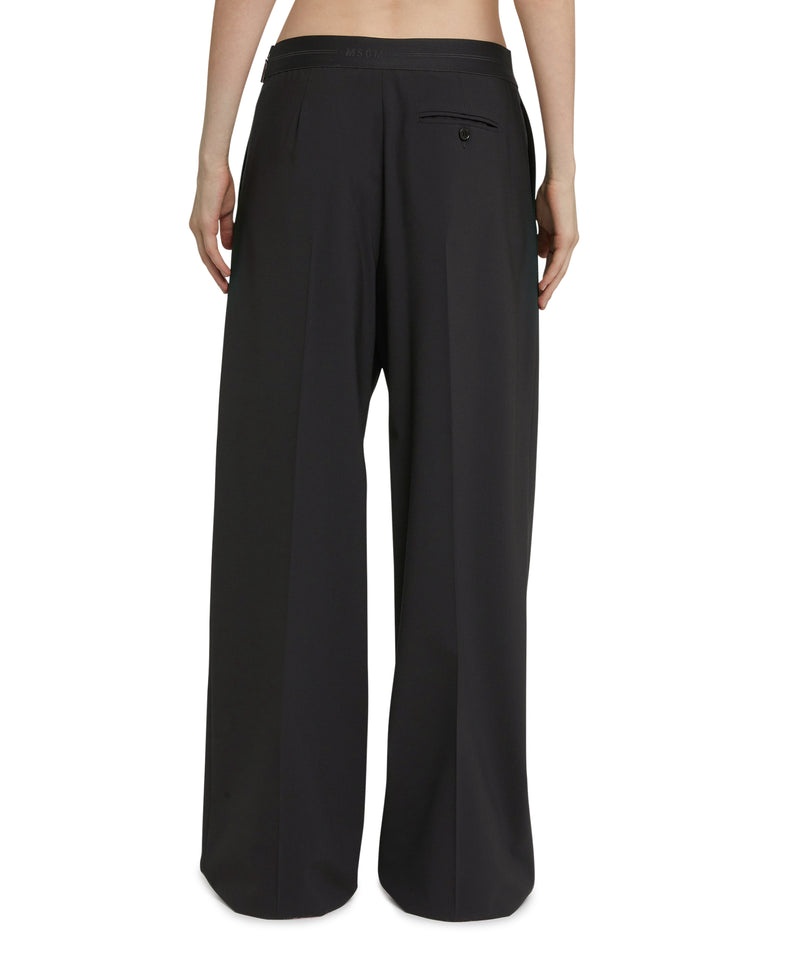 Black MSGM Virgin Wool Trousers Wool Suiting | USA_MSGM48935