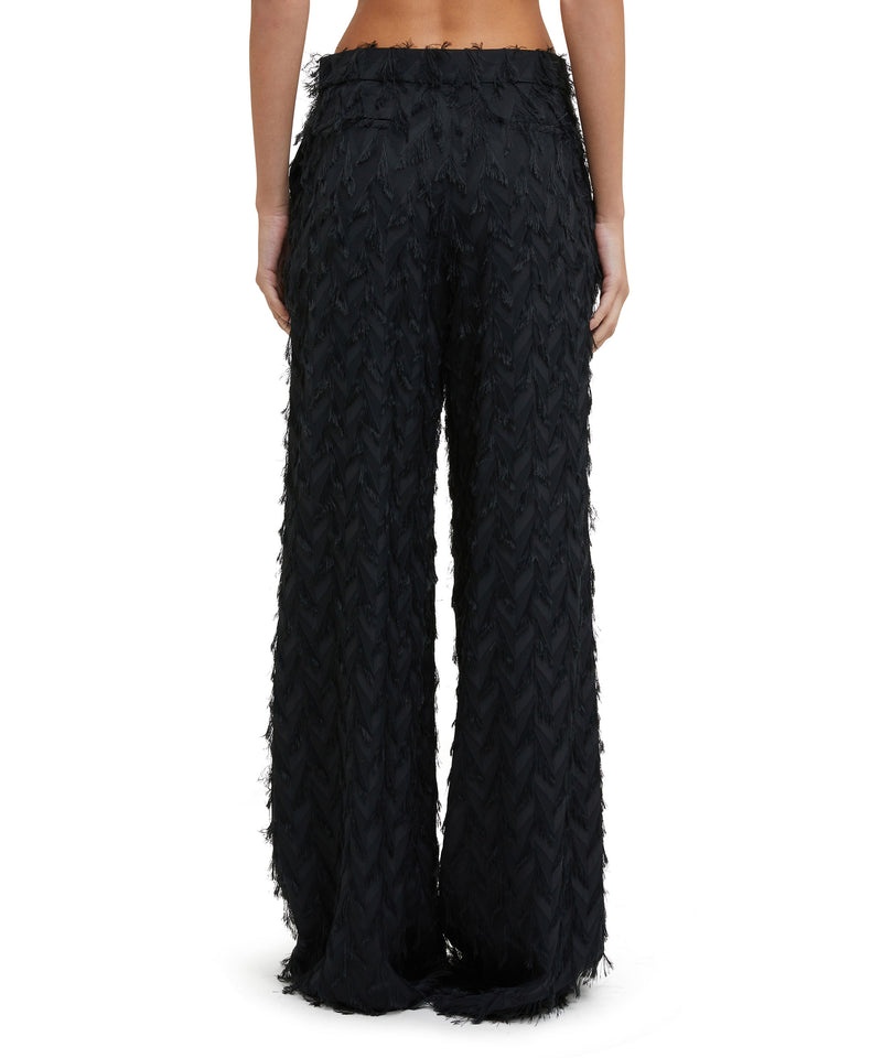 Black MSGM Viscose Fil Coupè Fluid Fabric Roomy Pants | USA_MSGM36713