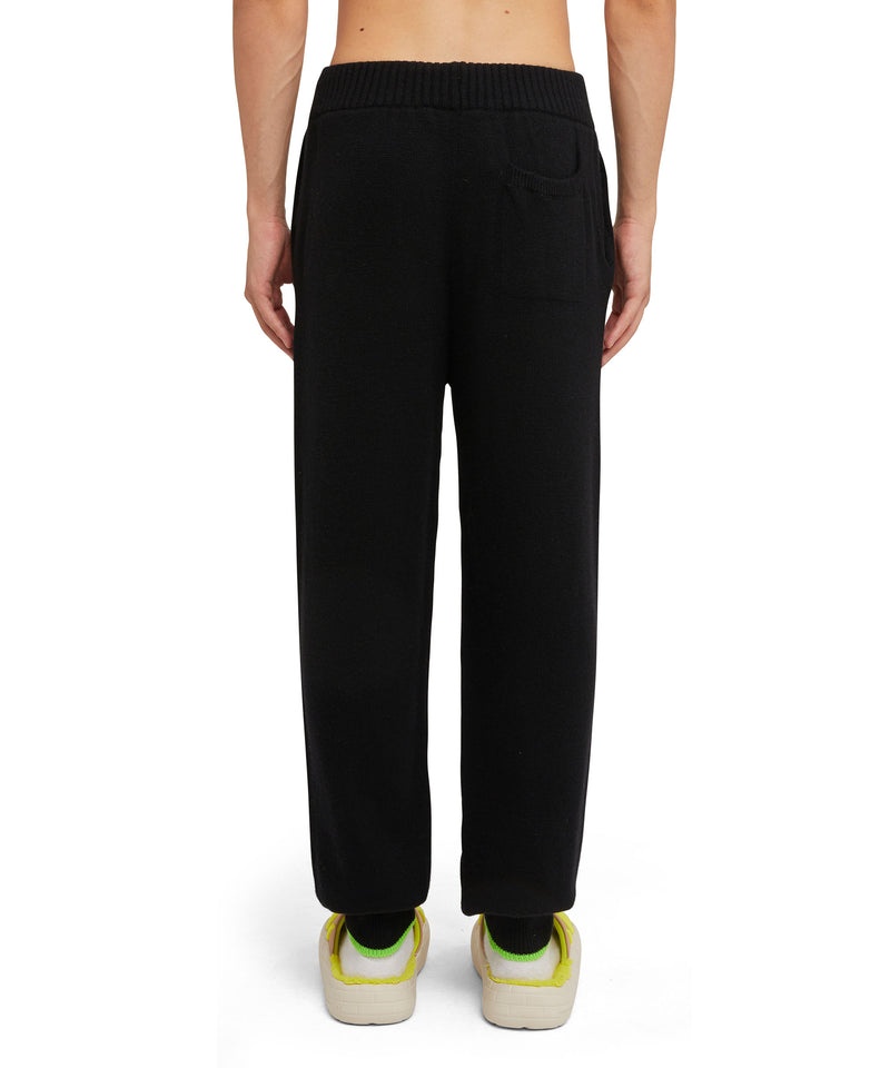 Black MSGM Wool And Cashmere Track Pants | USA_MSGM99589