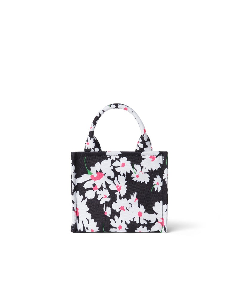 Black / White MSGM Mini Canvas Tote With Desert Flower Print | USA_MSGM81375