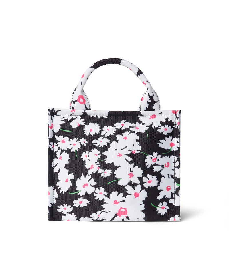 Black / White MSGM Small Canvas Tote Bag With Daisy Print | USA_MSGM61500