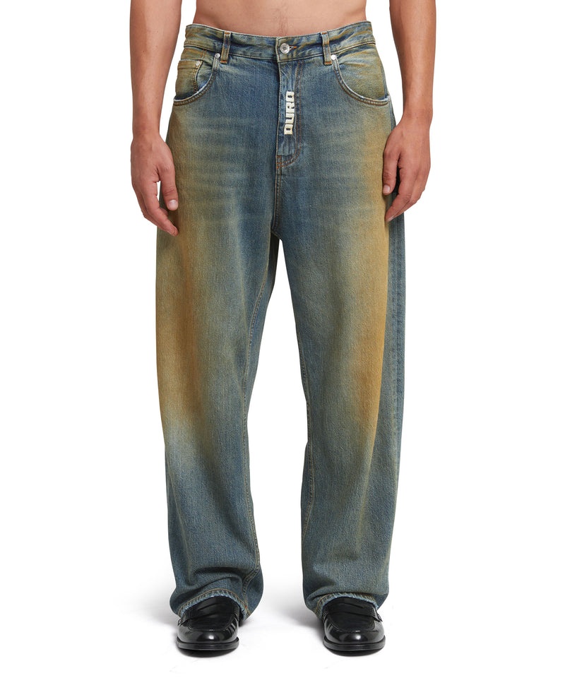 Blue MSGM 5 Pocket Denim Pants With Burned Effect | USA_MSGM85385