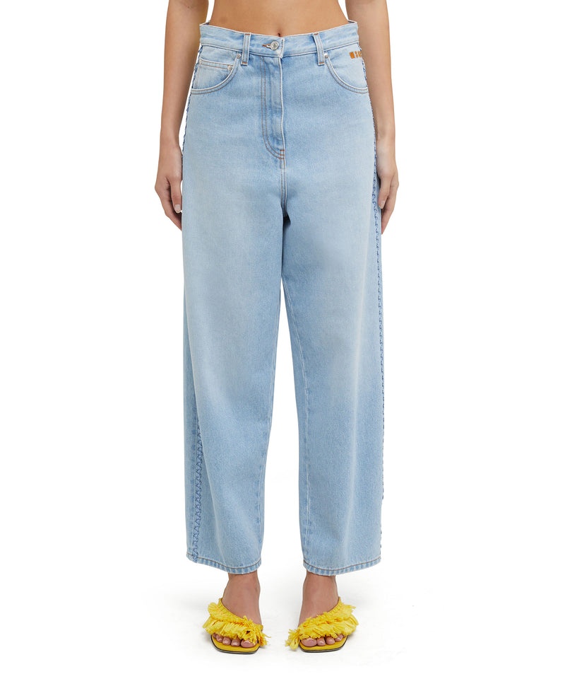 Blue MSGM 5 Pocket Light Denim Pants | USA_MSGM47961