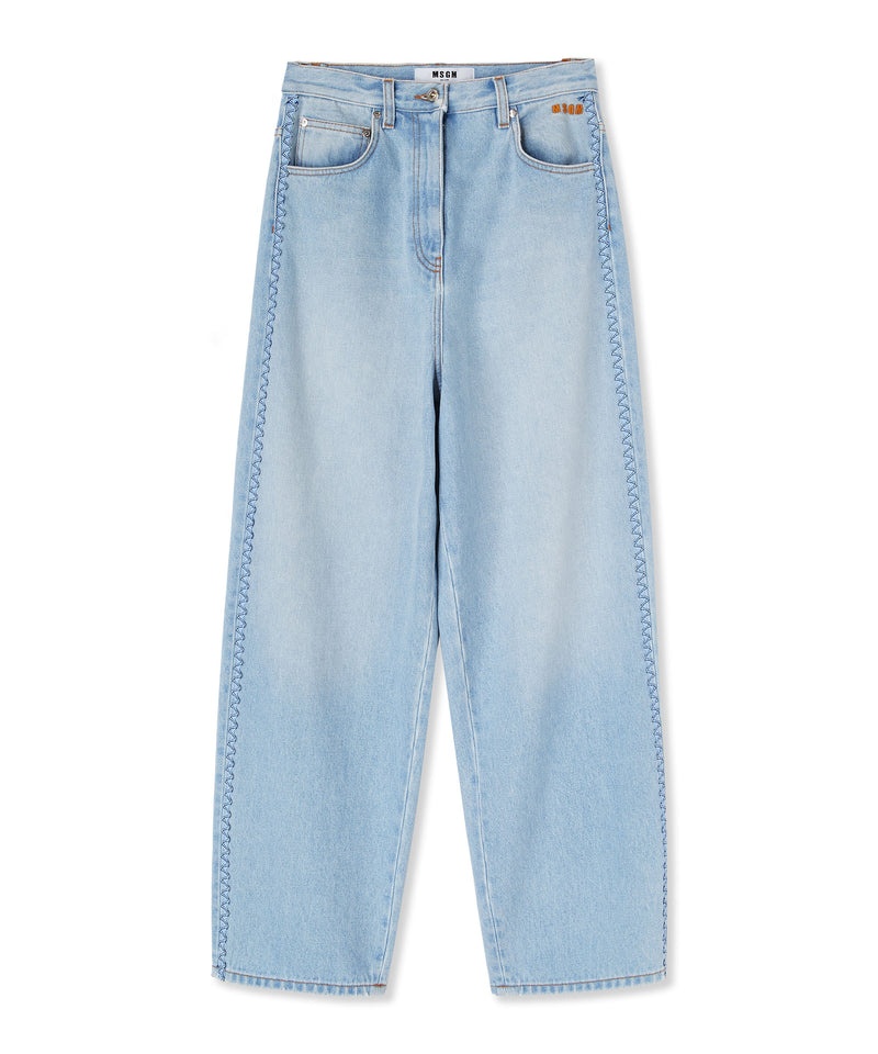 Blue MSGM 5 Pocket Light Denim Pants | USA_MSGM47961