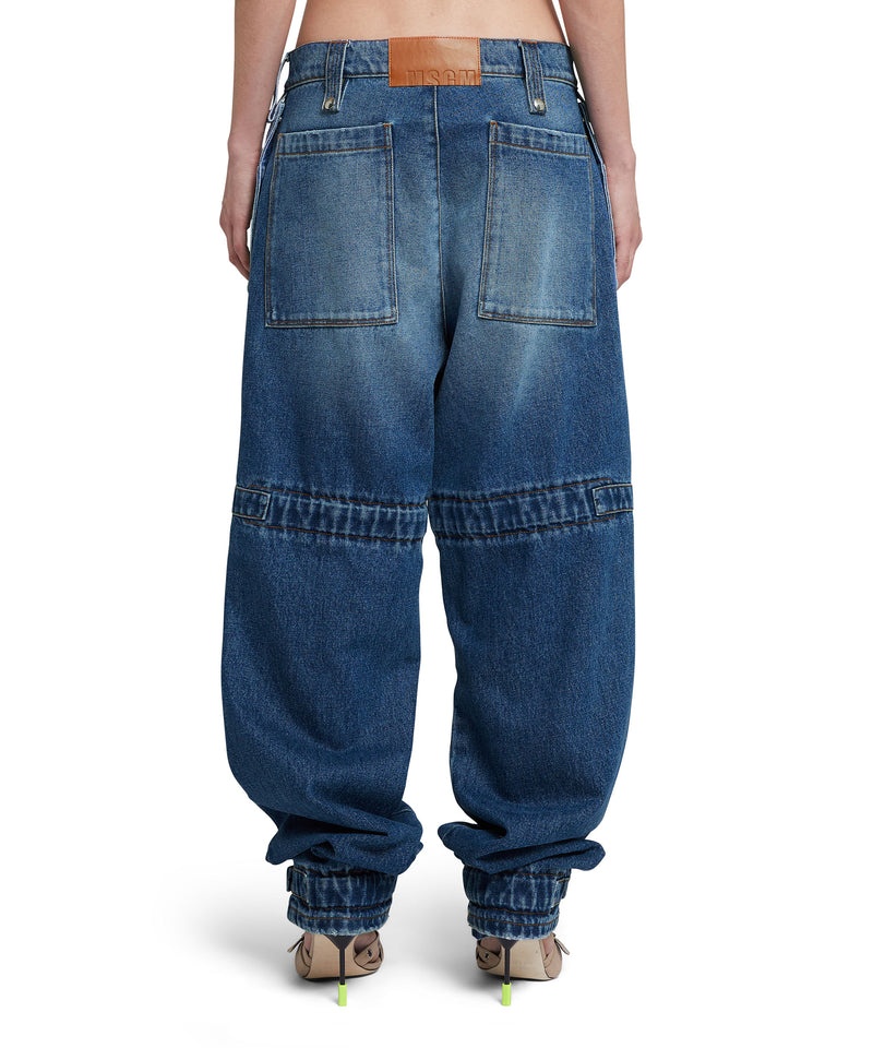 Blue MSGM Blue Denim Cargo Pants | USA_MSGM75258