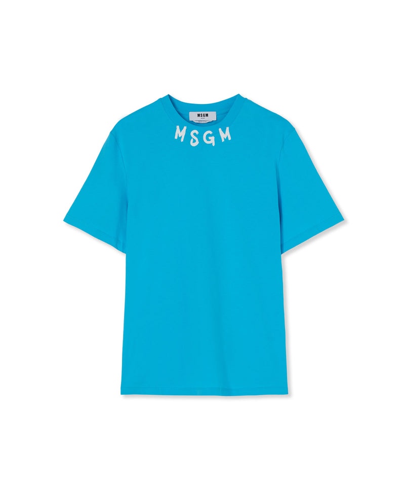 Blue MSGM Brushstroke Logo | USA_MSGM16163