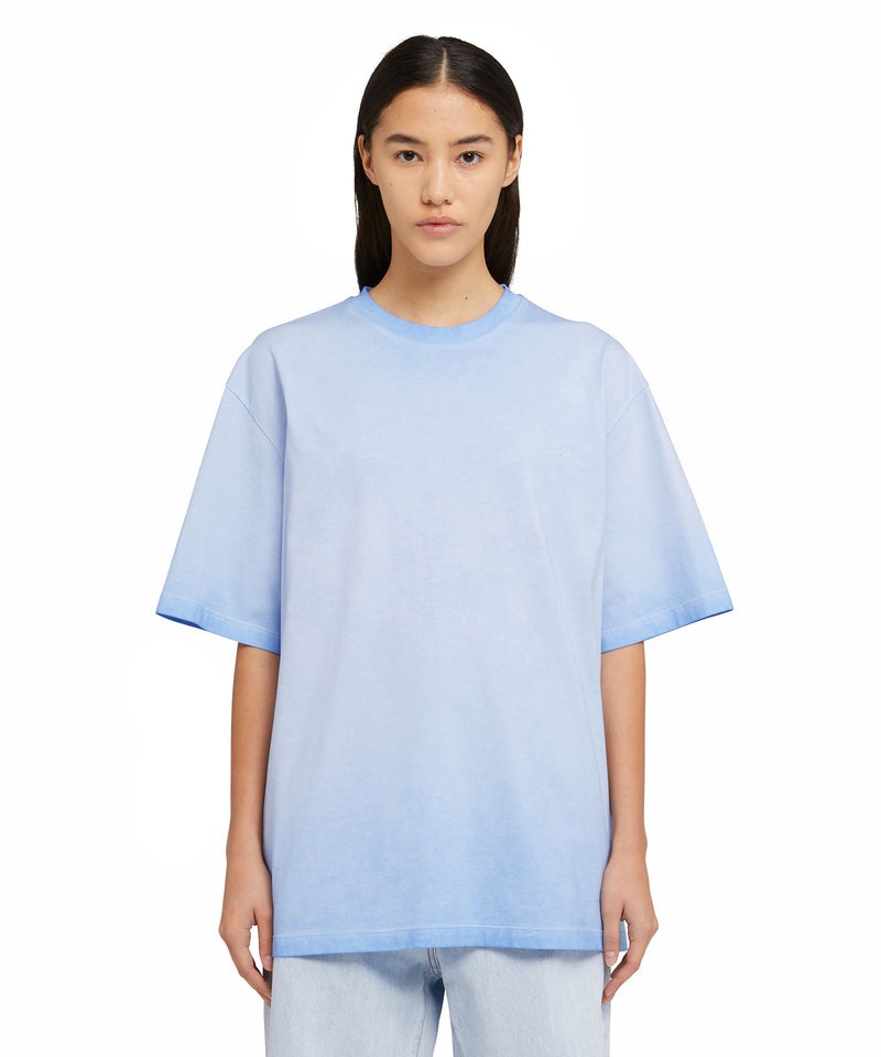 Blue MSGM Faded Treatment And Embroidered Logo | USA_MSGM76780