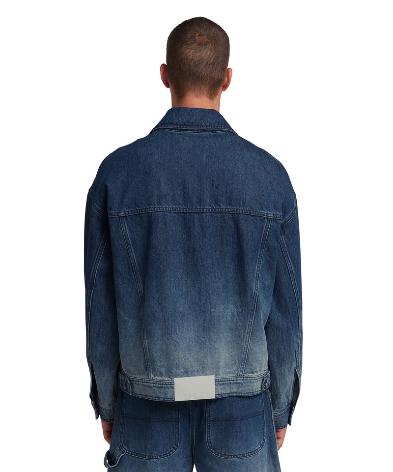 Blue MSGM Feded Denim Treatment Jacket | USA_MSGM29820