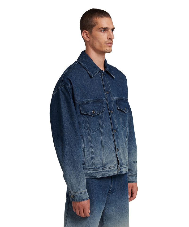 Blue MSGM Feded Denim Treatment Jacket | USA_MSGM29820