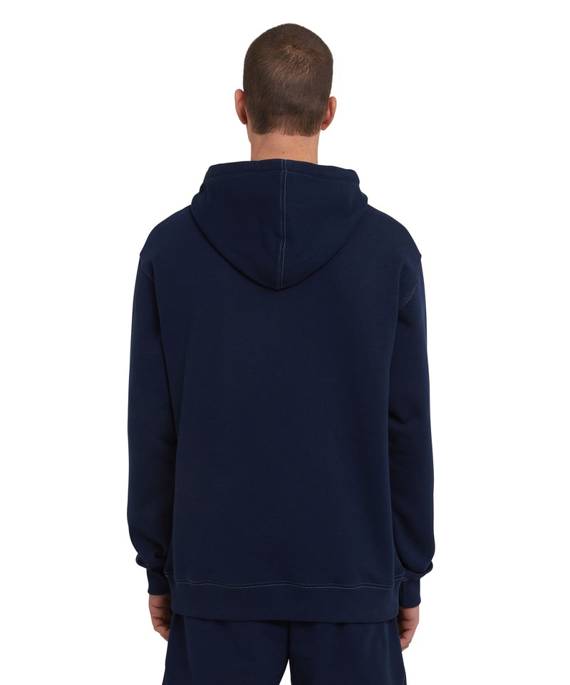 Blue MSGM Hooded Sweatshirt With Embroidered Cursive Logo | USA_MSGM81838