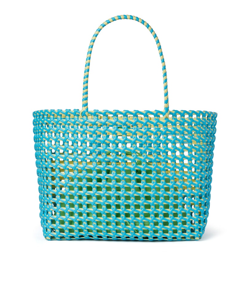 Blue MSGM Large Woven Tote Bag With Logo | USA_MSGM64651