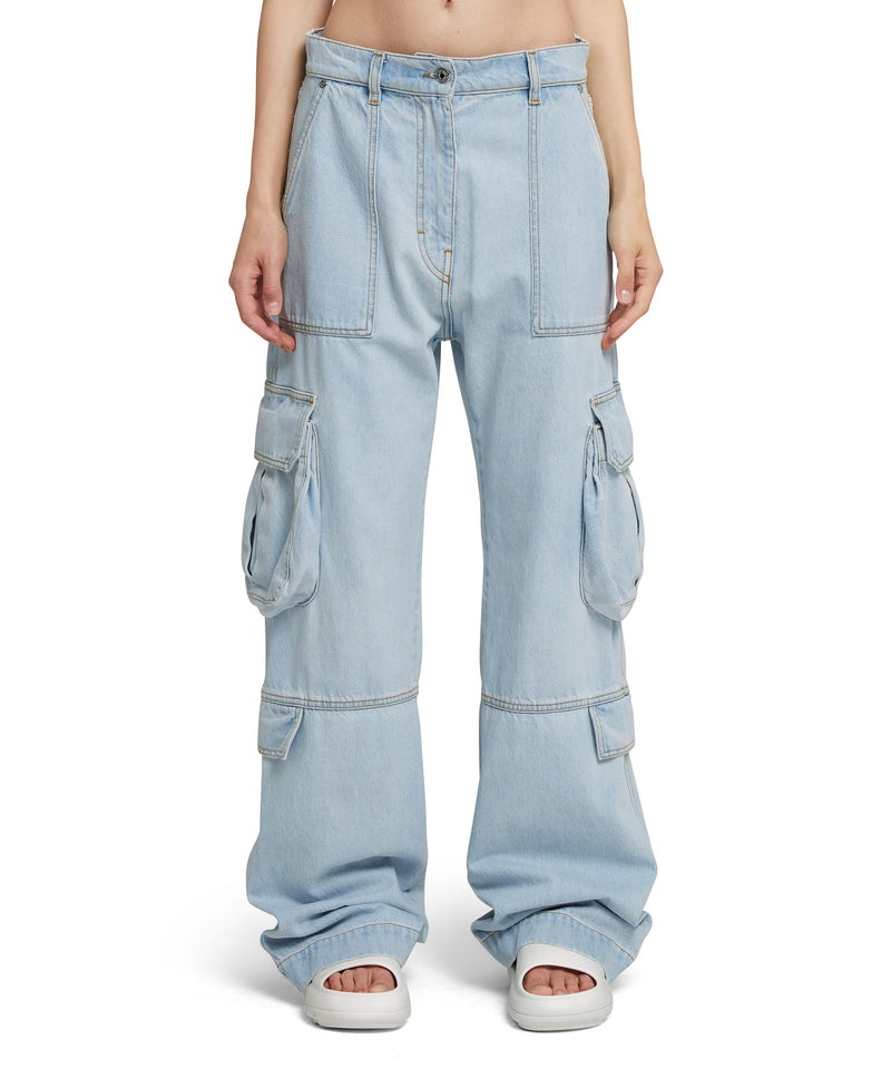 Blue MSGM Light Denim Cargo Pants | USA_MSGM81195