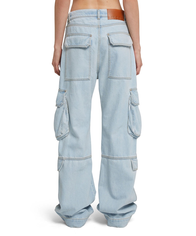 Blue MSGM Light Denim Cargo Pants | USA_MSGM81195